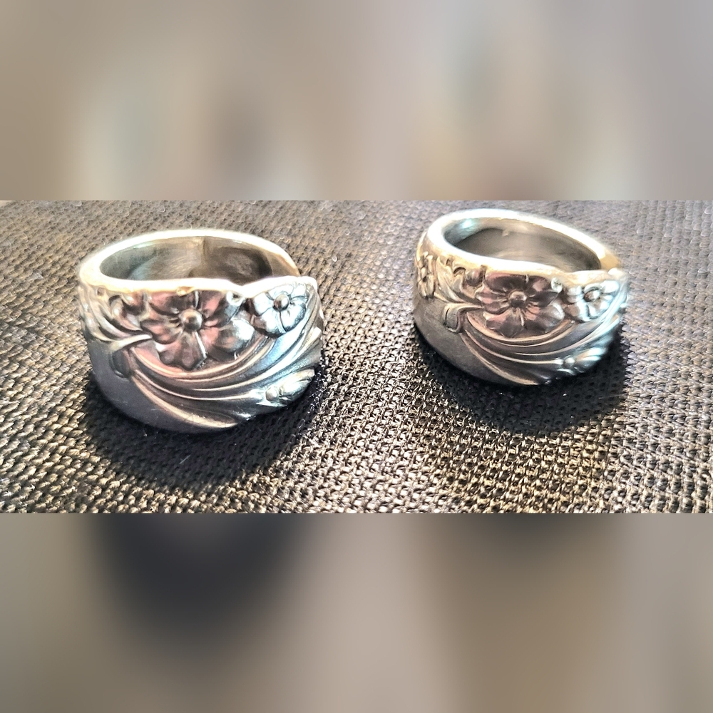 Spoon Ring Vintage 1950s Retro Evening Star Silver Plate Handcrafted Boho